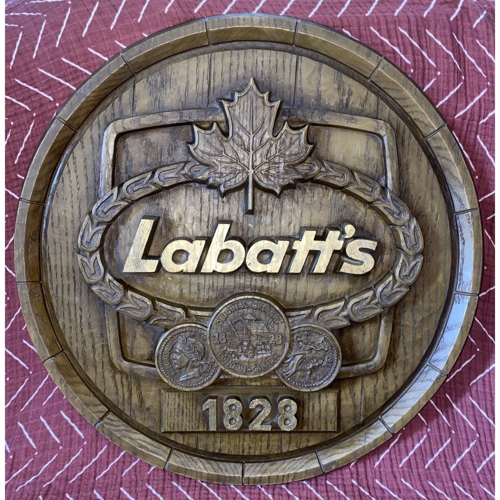 Labatt's 1828 Beer Sign 3D Labatt Canadian 19" Wooden Plastic